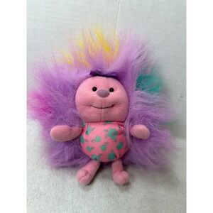 Tyco Lil Fursons Plush Kids Small Purple Pink 1995 Vintage Floral 6" Fluffy